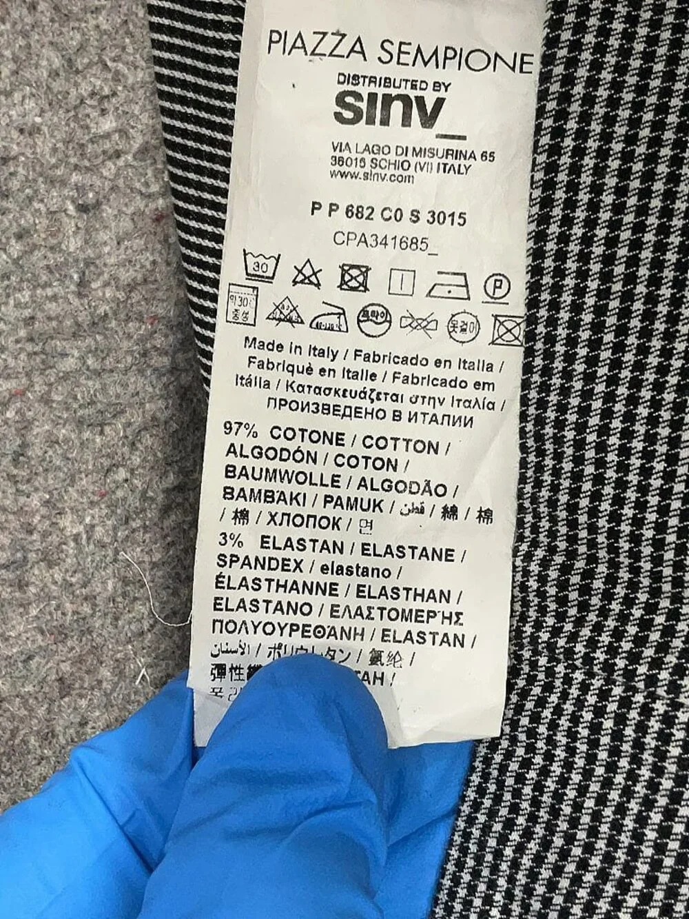 Piazza Sempione Emanuela Houndstooth Dress Pants EU 48 / US 12 Gray - Picture 6 of 6